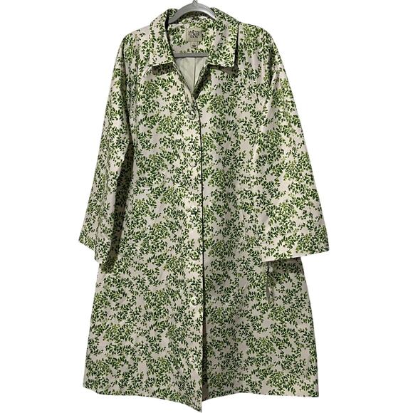 Macy's Green Floral Trench Coat - Picture 8 of 12